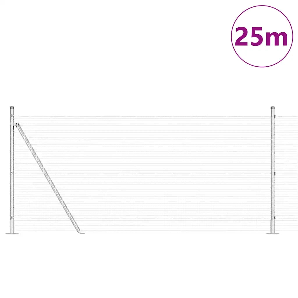 Palo della recinzione Argento 25 x 0,8 m (rete 19 x 19 mm)