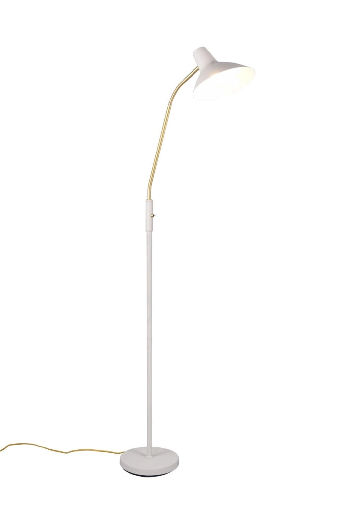 Lampada da terra classica grigia/ottone braccio lettura