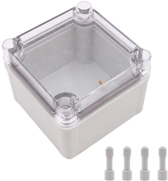 Scatola di Connettore Acqua-Resistente IP67 - Casella per DIY - ABS - Scatola Transparente - 100 x 100 x 75 mm - Resistente ai Colpi
