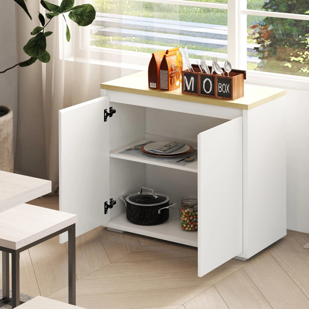 Mobile per Ingresso con Ante e Ripiano ¨C Minimal ¨C 80x37x75 Bianco