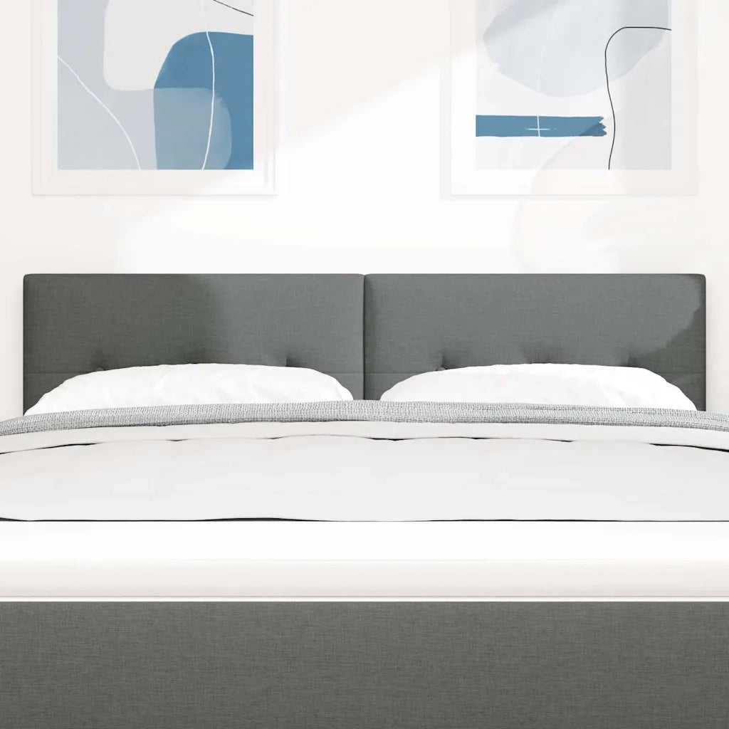 Testiera | Testata LED con strisce LED Grigio scuro 144 cm Tessuto