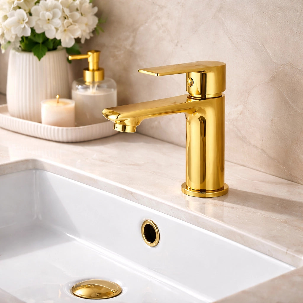 Miscelatore Rubinetto Colore Oro Casa Bagno Lavabo Monocomando Moderno 94012