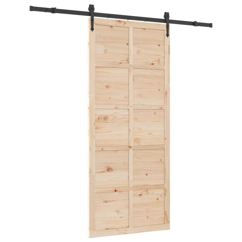 Porta scorrevole Naturale 80 x 208 cm Legno Massello di Pino 3445660