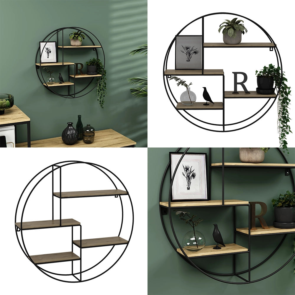 Vicco Libreria da parete Rovere 55 x 55 cm Rotondo