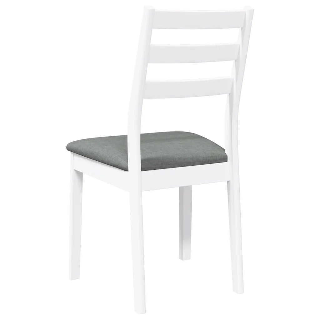 Sedie da Pranzo con Cuscini 2 pz | Sedie da cucina Bianco Legno Massello di Hevea