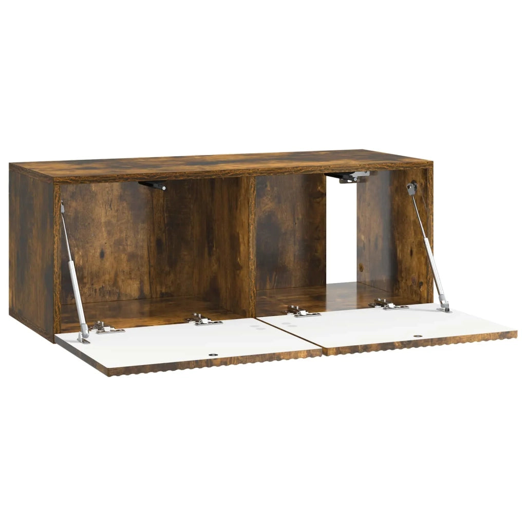 Mobile TV da Muro | Armadietto TV | Mobile Porta TV Rovere Fumo 78,5 x 31 x 30 cm