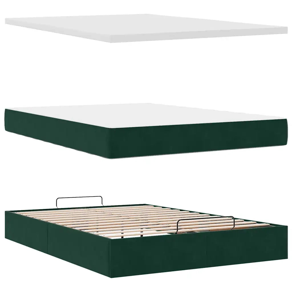 Struttura Letto Pouf con Materasso 140x190 cm in Velluto 3311702