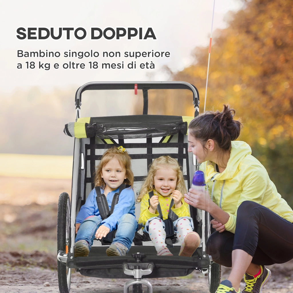 Rimorchio Bici Bambini 2 in 1 ¨C zephmum ¨C Giallo