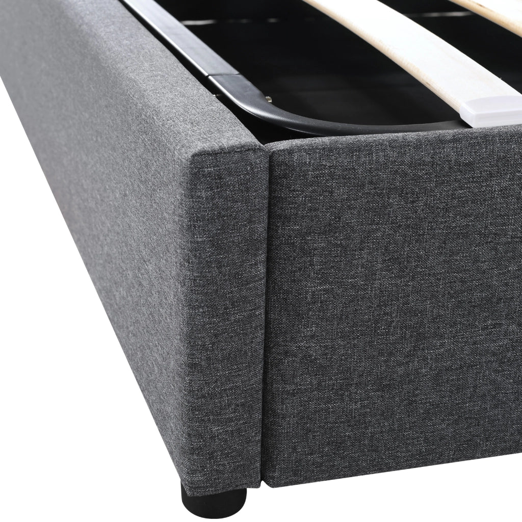 letto imbottito lino grigio 160x200 cm