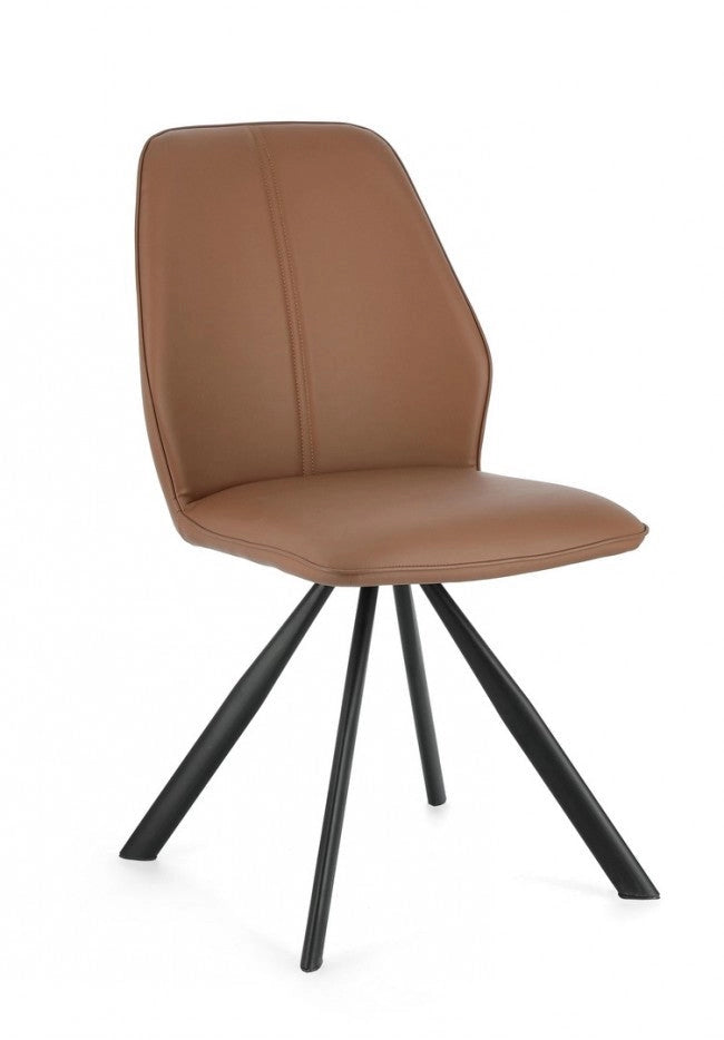 Set 4 Sedie 44x62x88h cm Maxwell Pu Cognac