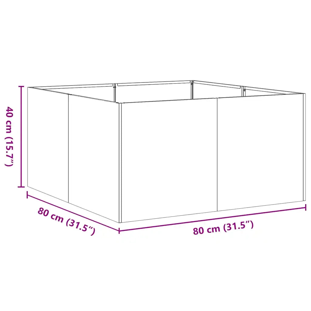 Fioriera Verde Oliva 80x80x40 cm in Acciaio Laminato a Freddo 860741