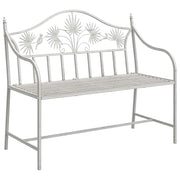 Panchina da Giardino | Panca da Giardino Bianco Antico 104 x 52,5 x 89 cm Acciaio