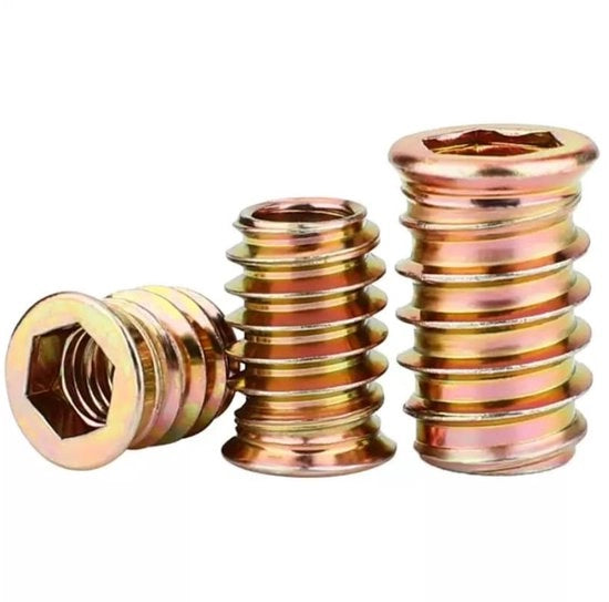 Viti a ingranaggio M6*25mm - Accessori di fissaggio a viti - Lato interno - Ferro zincato - Blocco sicuro - Adatto per mobili in legno - Viti a ingranaggio per fissaggio