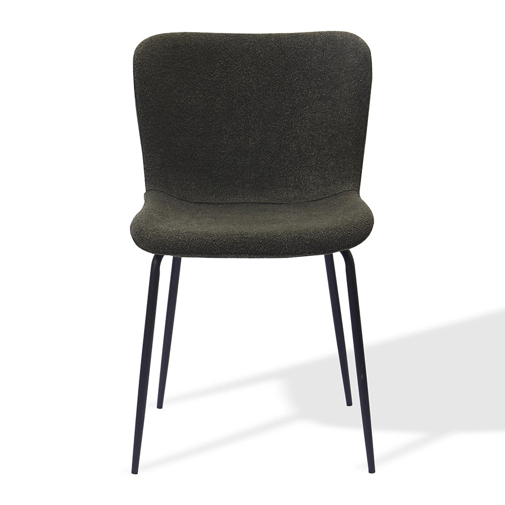 Sedia da pranzo moderna con schienale alto - Xylo - Tessuto e gambe in metallo (3 colori)