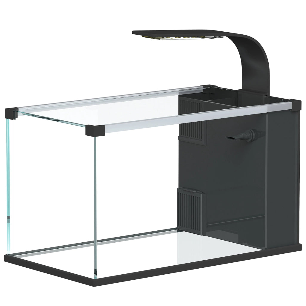 Acquario, 24L in Vetro Temperato con Filtro, Luce LED e Pompa dell'Acqua