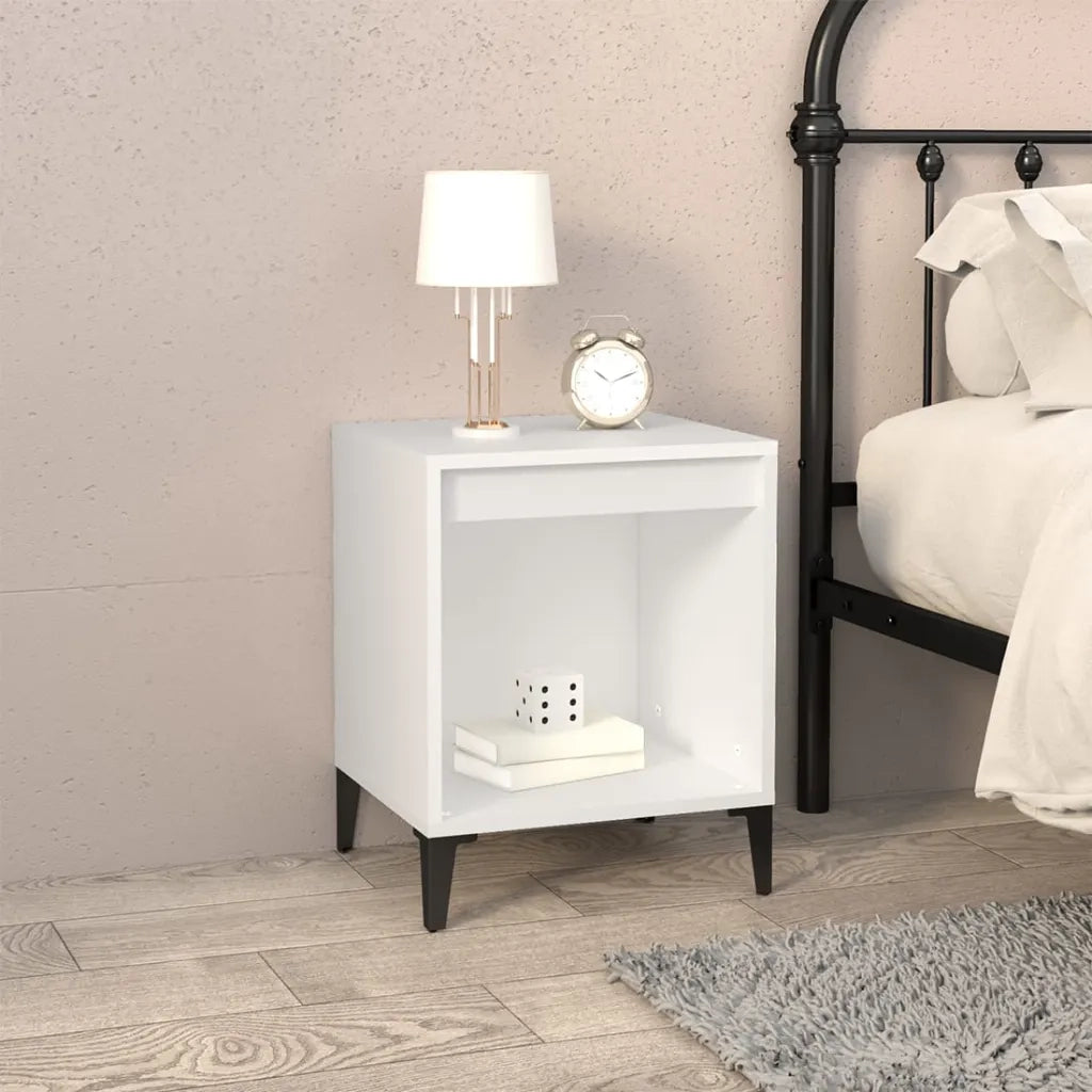 Set di 2 Comodini | Armadio da Notte | Mobiletto da notte in Bianco 40x35x50 cm