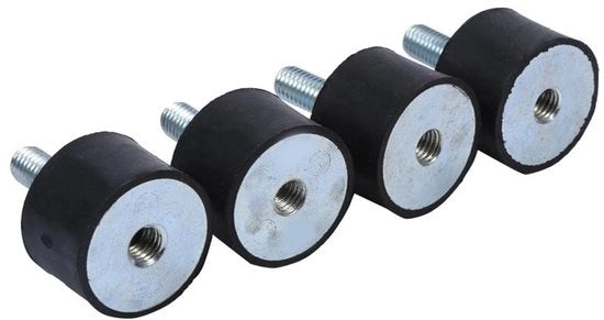 Demper di Vibrazione - Riduzione Rumore - Trattori di Vibrazione - Supporti in Gomma - M6/M8 - Smaltatura Zinco Acciaio - 4x 166g/64g - Demper di Vibrazione