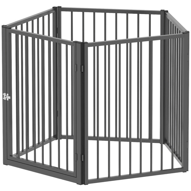 Area per cani, parco per animali, 5 pannelli, recinzione pieghevole portatile, sicura, nera