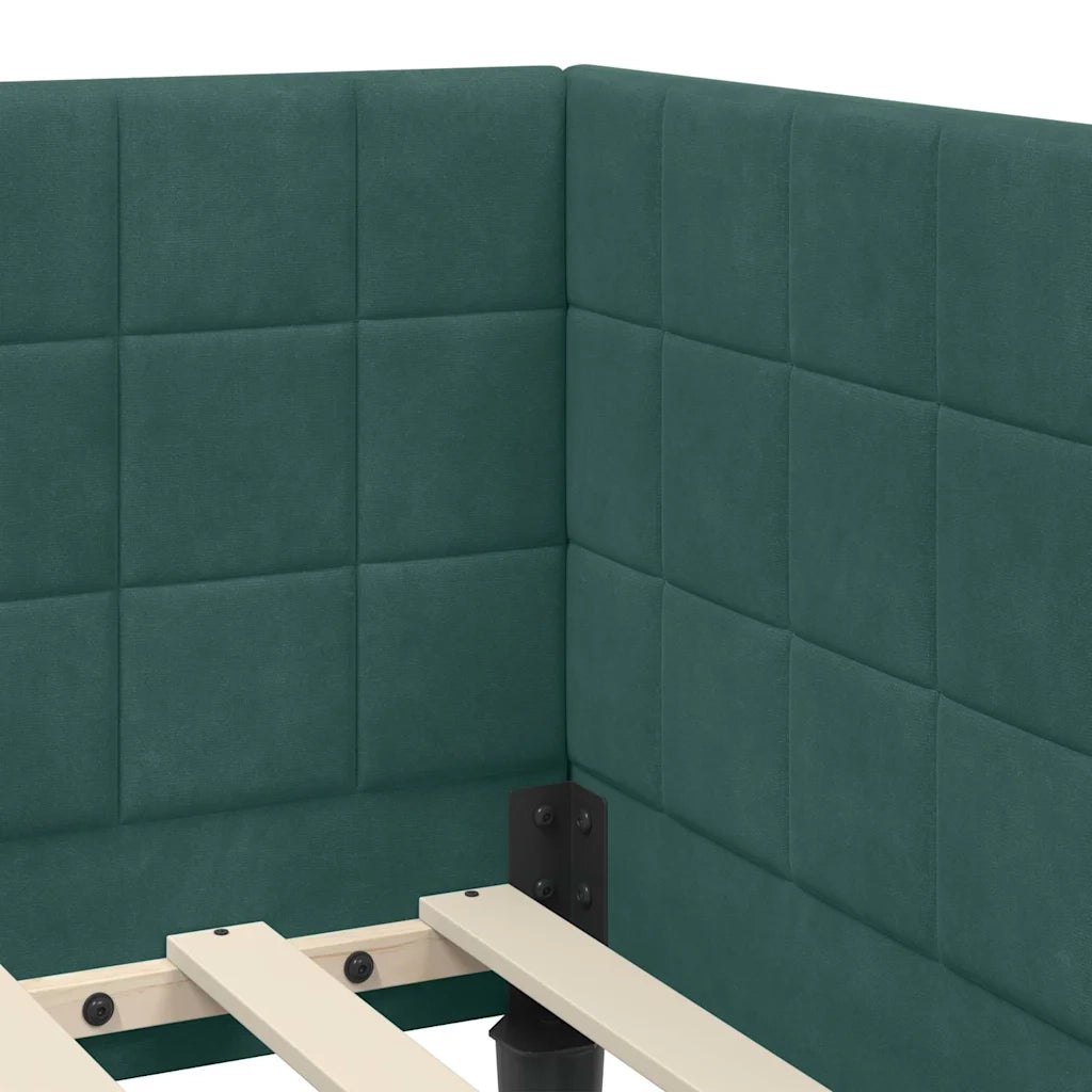 Struttura Letto Angolare con Materasso 2 pcs Verde Velluto 3393930