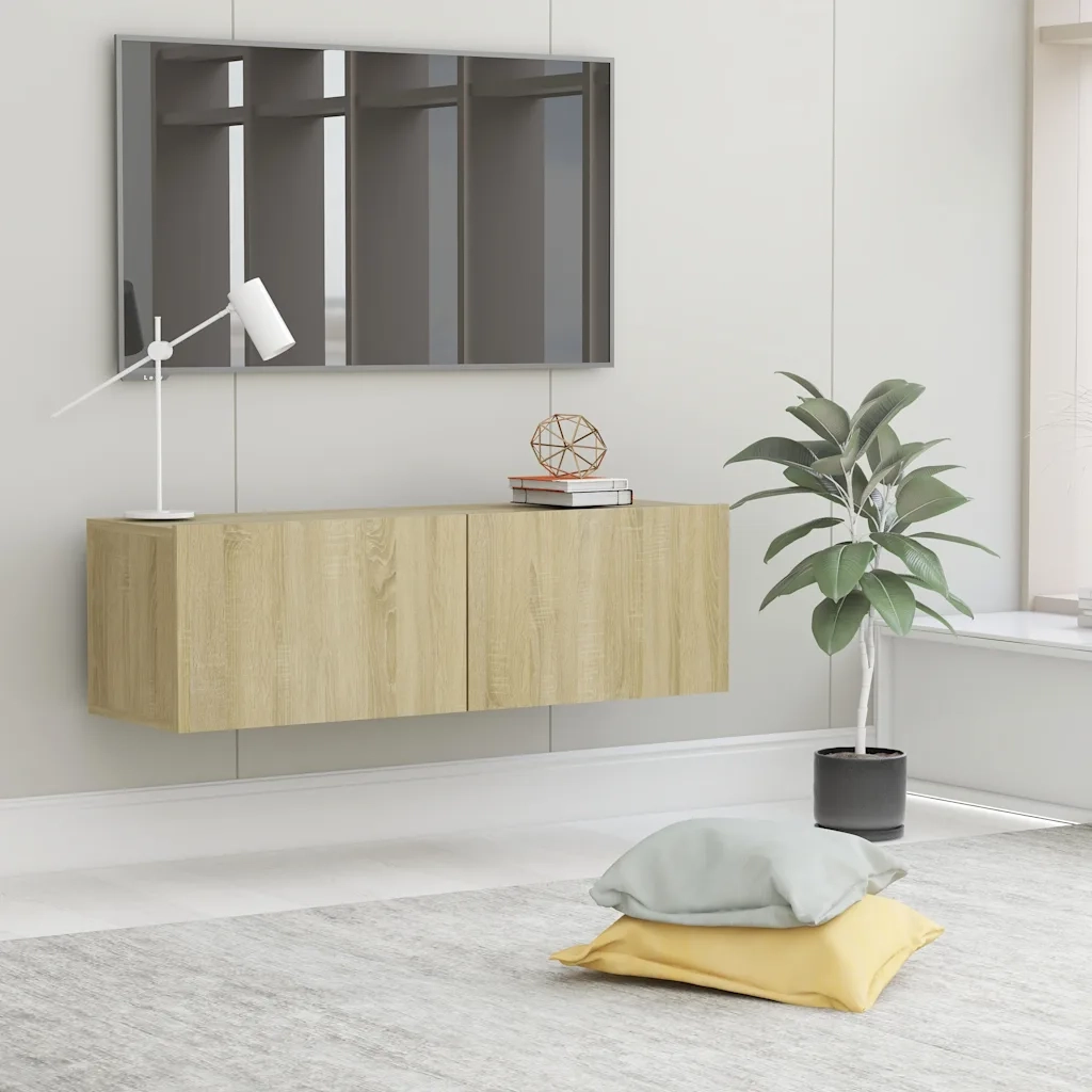 Mobile Porta TV Rovere Sonoma 100x30x30 cm in Legno Multistrato 801484
