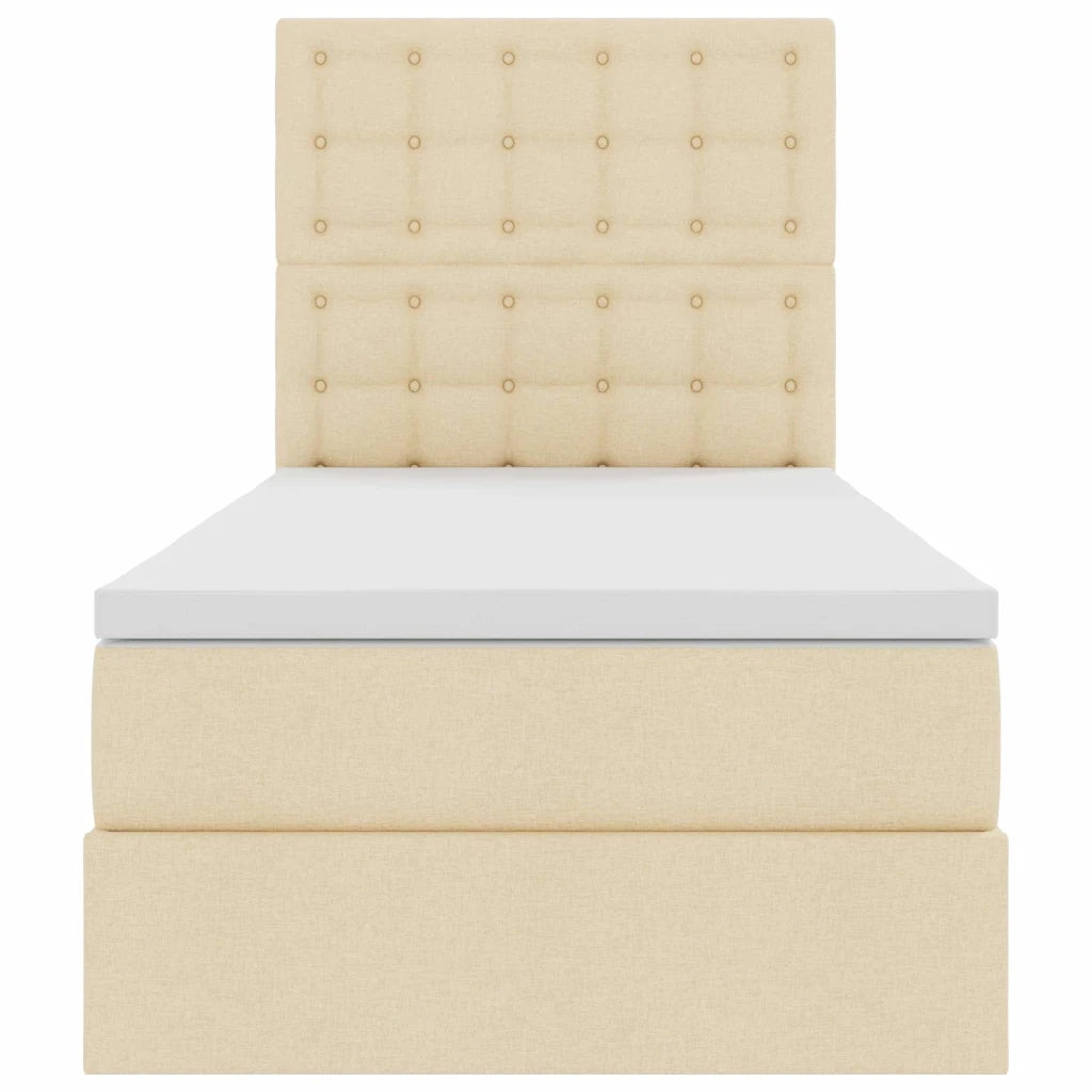 Letto con contenitore e LED Crema 100 x 200 cm Poliestere 3372526