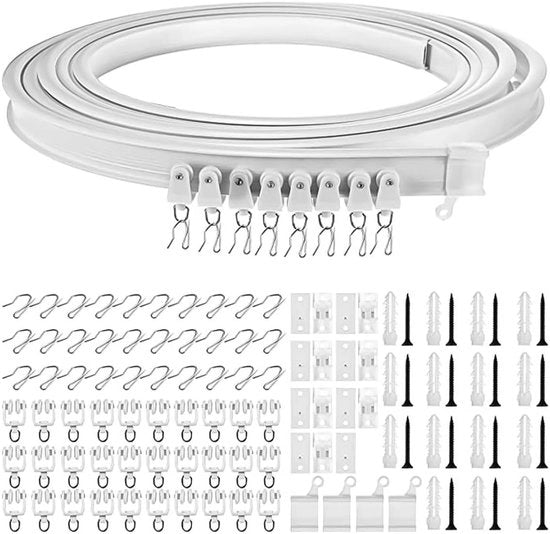 Set di corda per finestre 5 m - Curva - Rulli d'arresto - Sostenibile - Flessibile - Installazione semplice - Sistema di corda per finestre