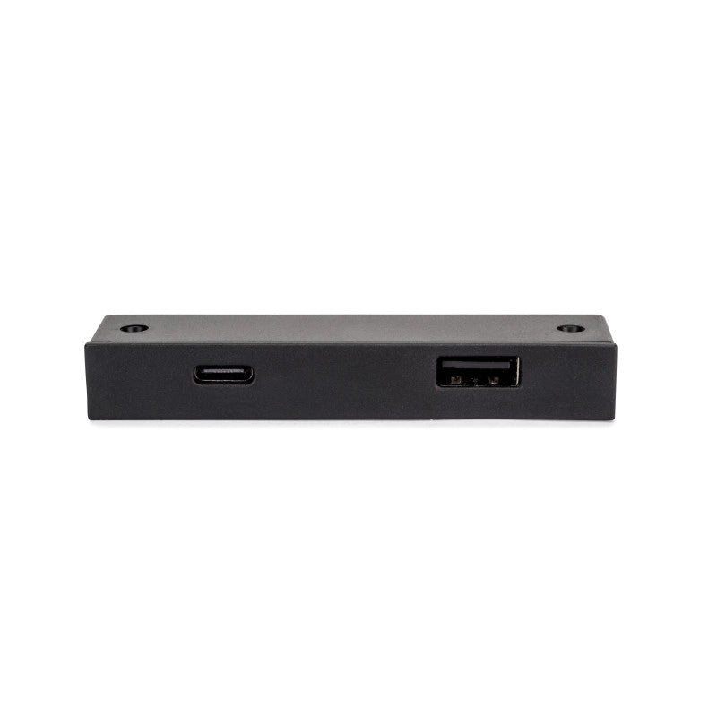 Multiconnettore estraibile Vertikal Push 60, diametro 60 mm, 3 prese Schuko, 1 USB tipo A, 1 USB tipo C, Acciaio e Tec..