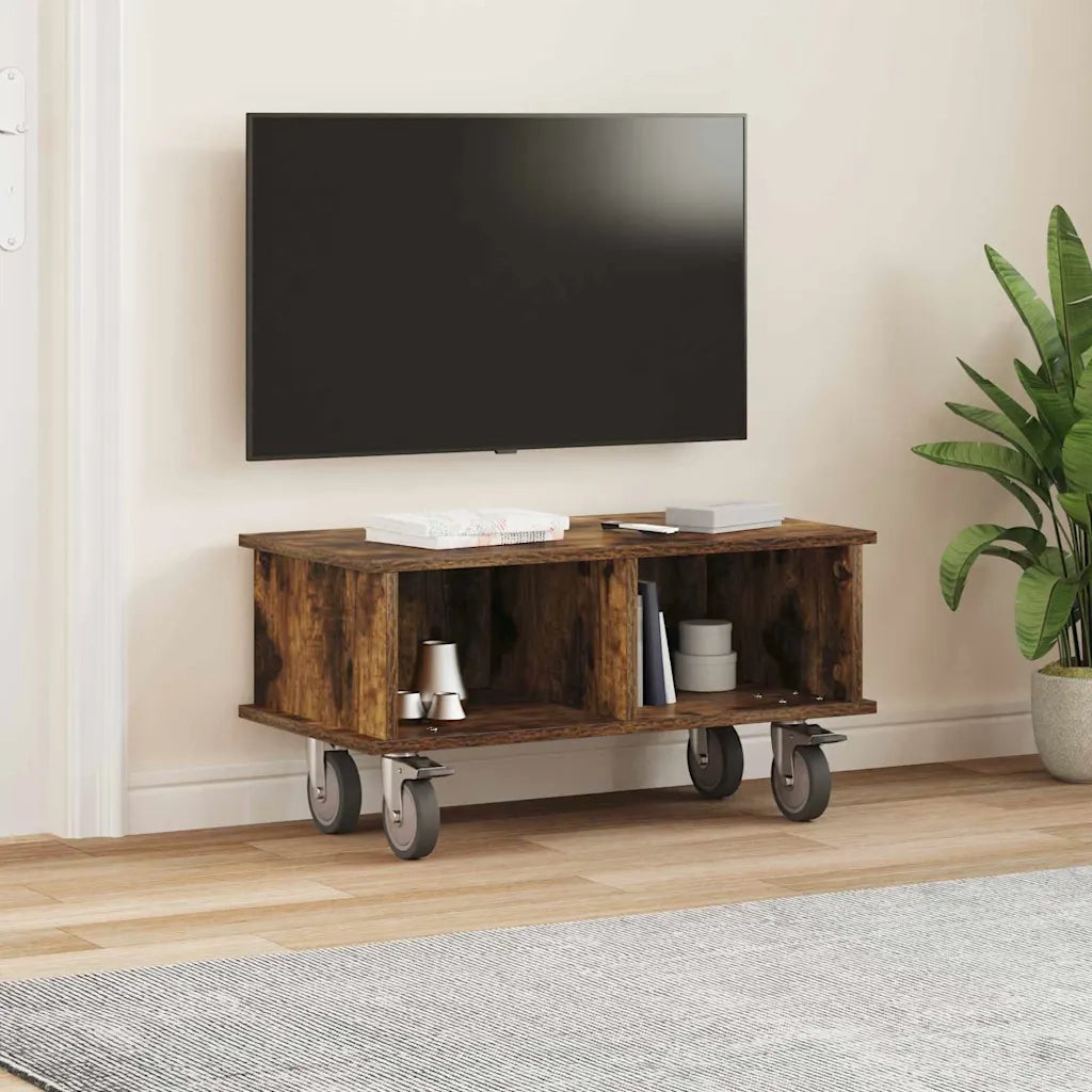 Supporto TV-Credenza per TV-Mobile TV Rovere fum¨¦ 68,5 x 35 x 35 cm Legno multistrato