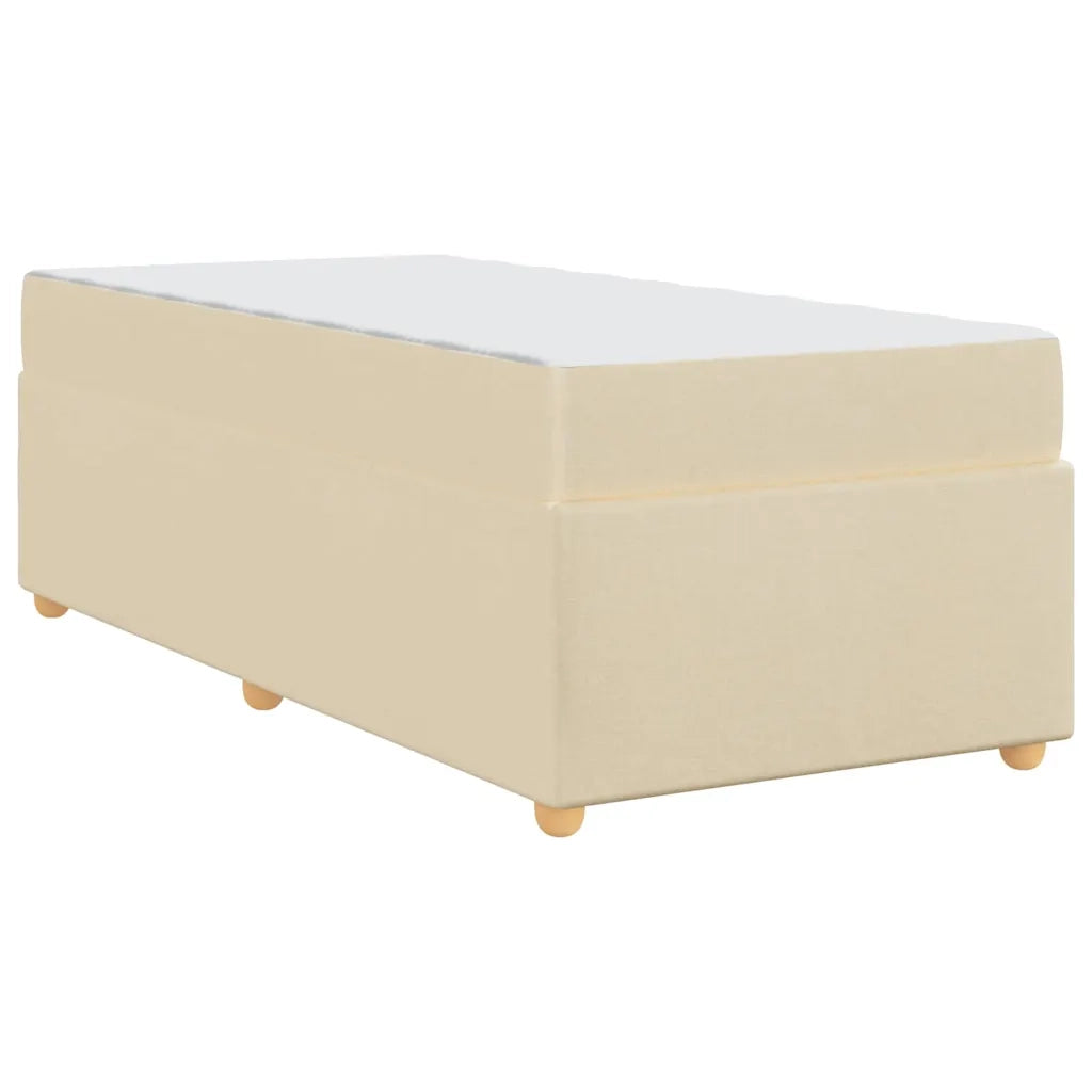 Struttura del letto con materasso Crema 90 x 190 cm Tessuto
