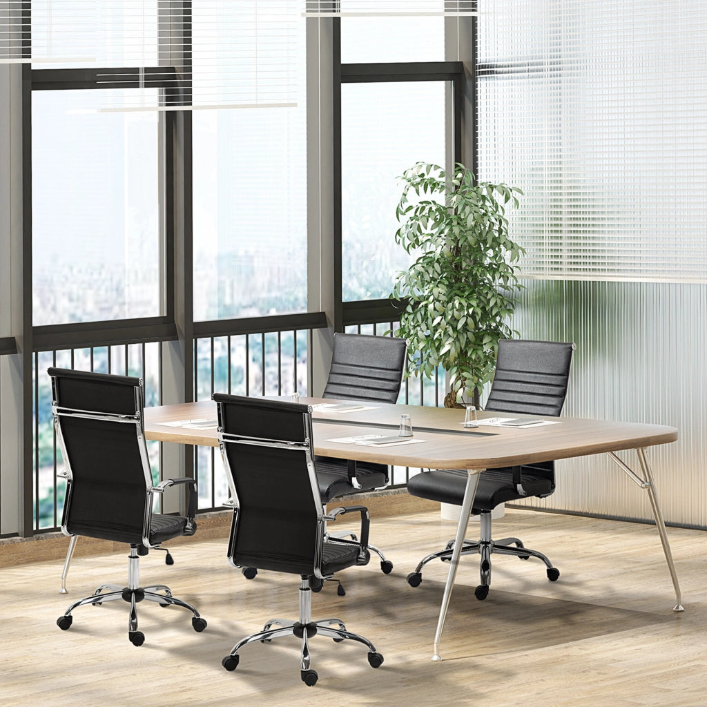 Sedia da Ufficio Ergonomica con Braccioli ¨C Xylo ¨C Ecopelle Nera Imbottita Regolabile