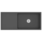 Lavello da cucina fatto a mano 100 x 44 cm acciaio inox nero 02_0002476