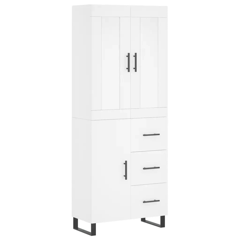 Credenza | Madia | Buffet da pranzo | Armadio da pranzo Bianca 69,5x34x180 cm in Legno Multistrato