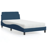 Letto con Materasso Dover Blu 100x200 cm in Tessuto