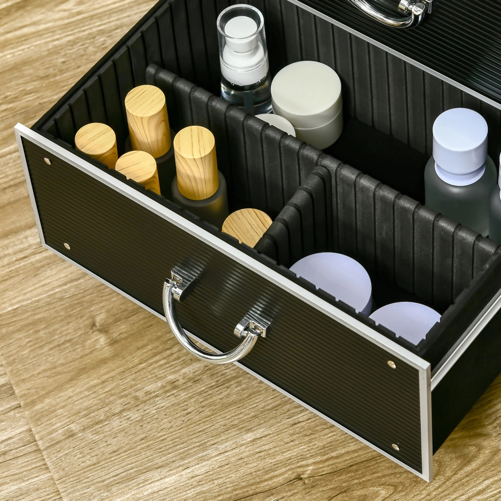 Trolley Porta Trucchi Professionale con Ruote ¨C Xylo ¨C Nero 36x23x52cm