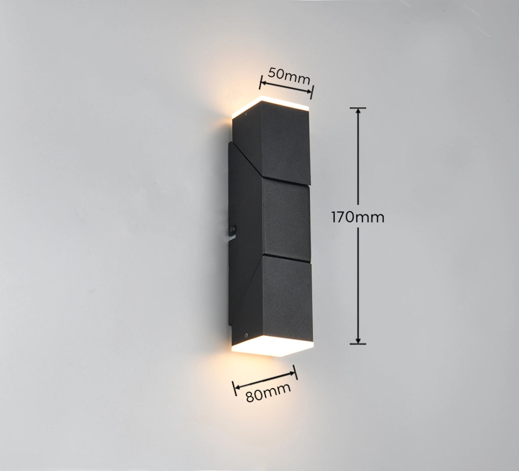 Applique moderna nera orientabile su/giù LED 3W RAGLAN