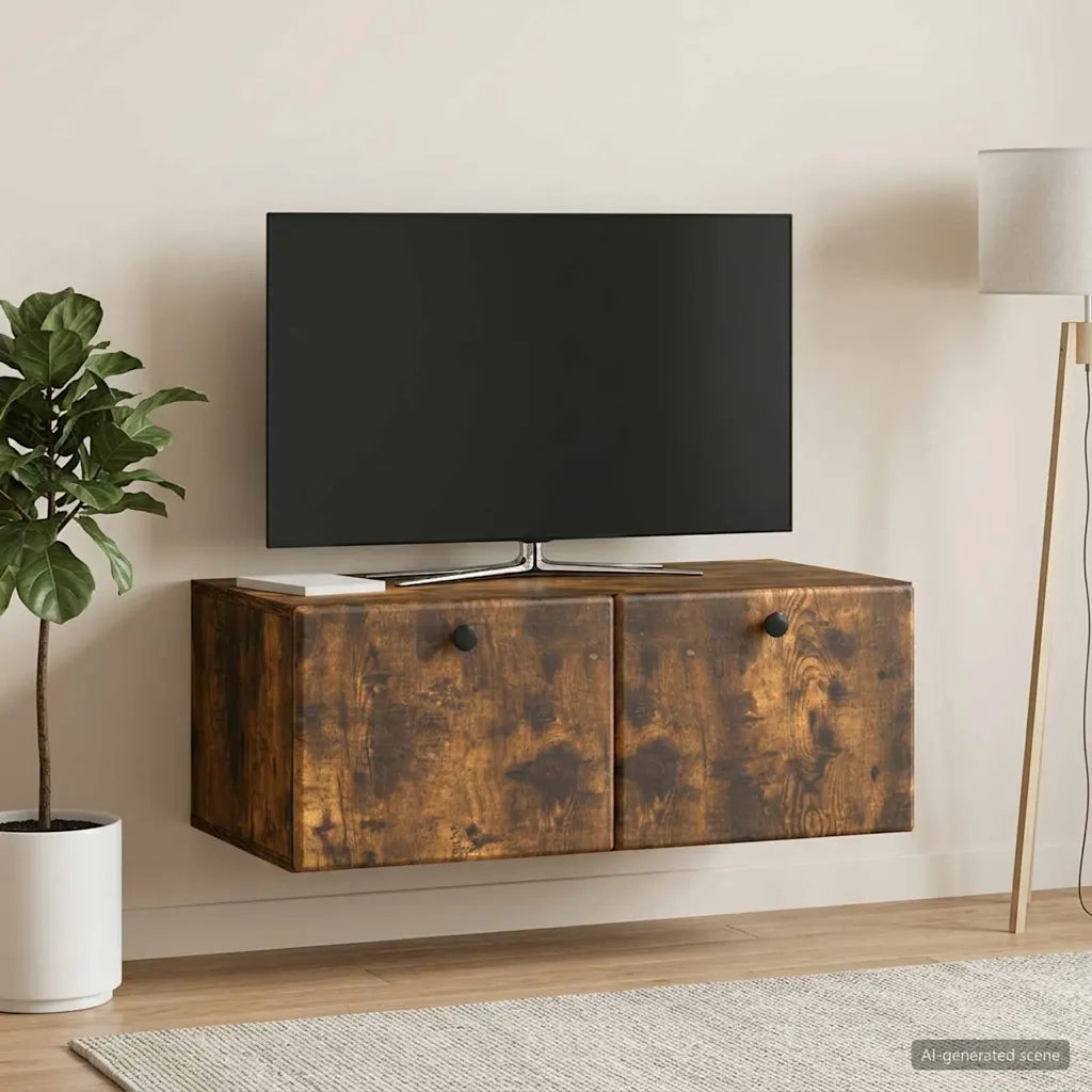 Mobile Porta TV da Muro 78,5 x 41 x 30 cm Rovere Fumo 899200