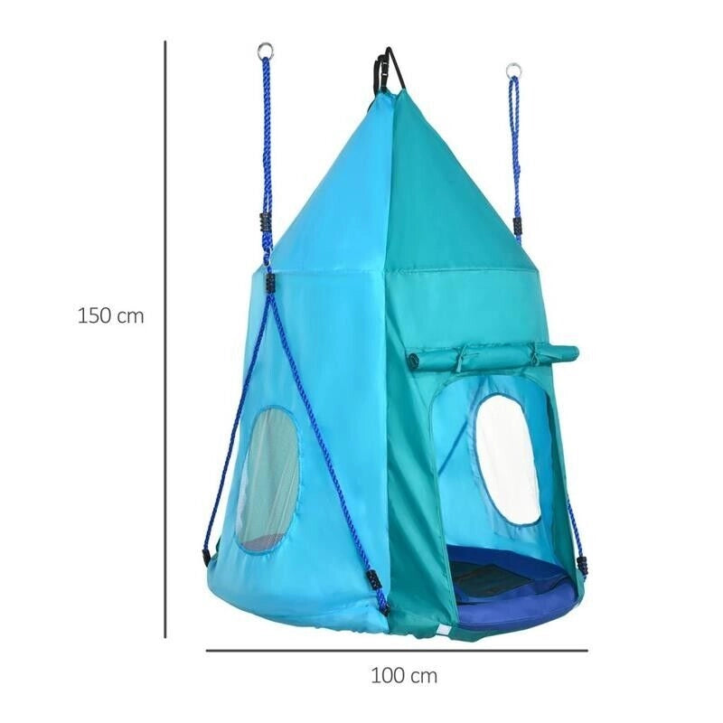 ALTALENA DA GIARDINO CON TENDA PER BAMBINI DA 3-8 ANNI  Ø100CM BLU