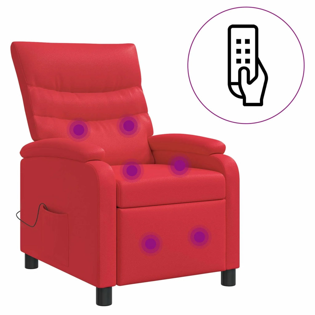 Divano Sedia-Poltrona Massaggiante Rosso Similpelle 701079
