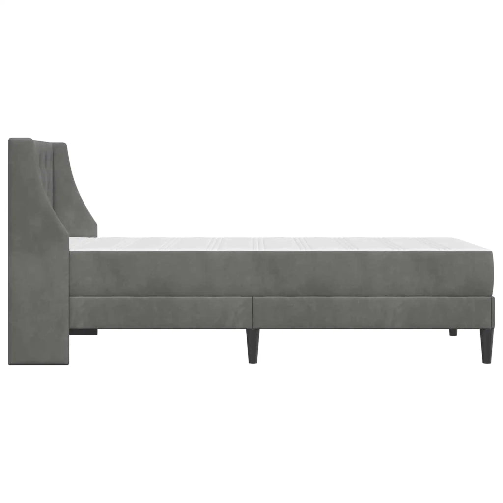 Struttura letto con materasso-Giroletto Grigio scuro 90 x 200 cm Velluto 491110