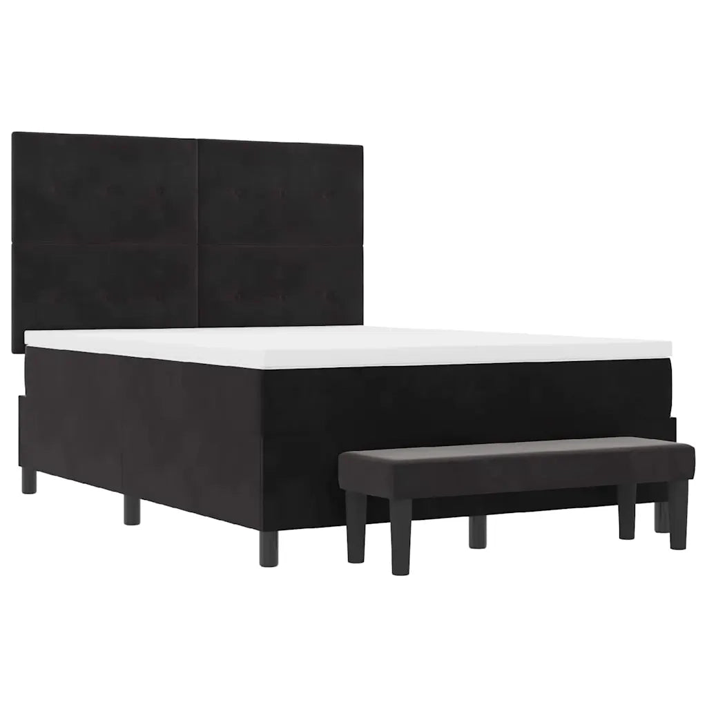 Letto a molle con cuscino Nero 200 x 140 cm Velluto 3344518