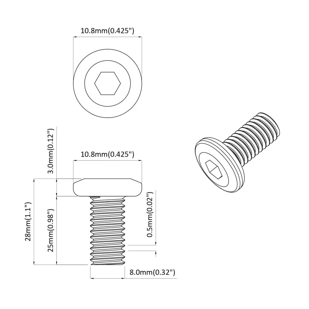 Vite 12 pcs Argento 8 x 25 mm Acciaio 864599