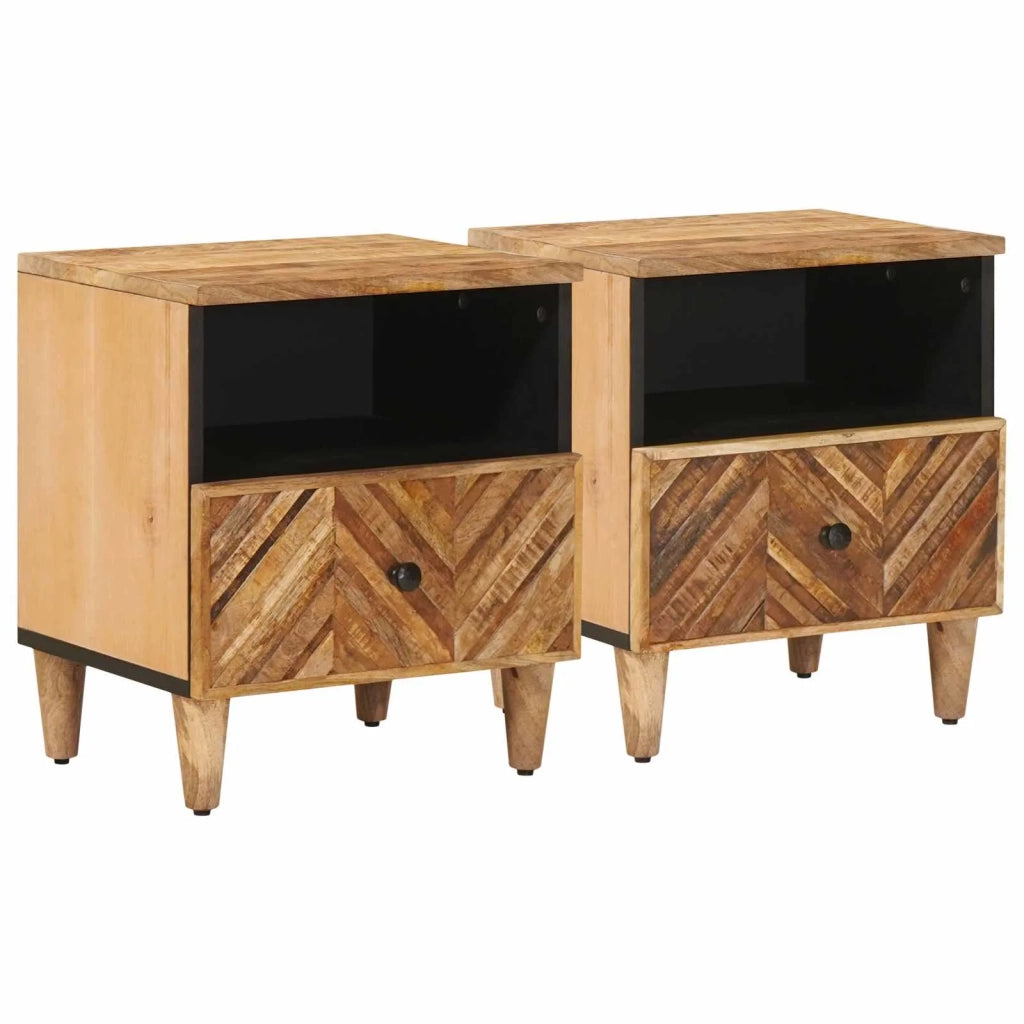Comodino 2 pcs Marrone 50 x 33 x 60 cm Legno di mango massello 4018923