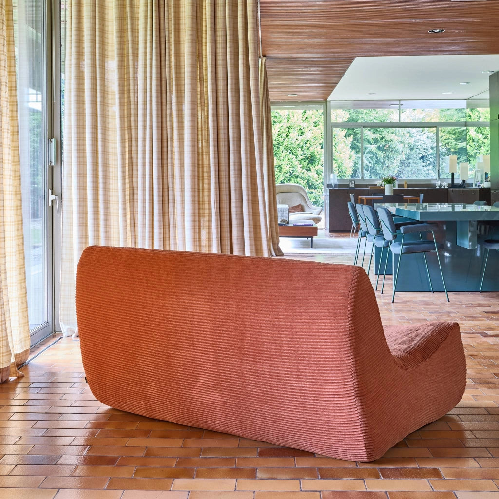 Poltrona in velluto a coste, 2 posti, terracotta