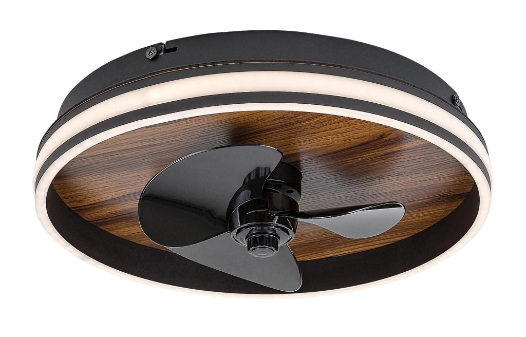 Ventilatore plafoniera LED dimmerabile Faustine 71016 nero legno