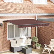 Tenda Retrattile Marrone 350 x 200 cm Tessuto 3329678