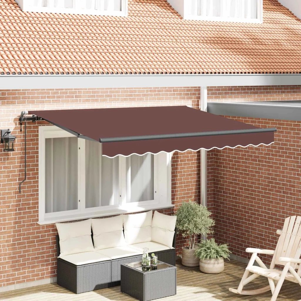 Tenda Retrattile Marrone 350 x 200 cm Tessuto 3329678