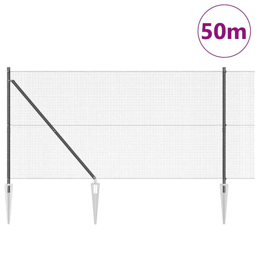 Palo della recinzione Grigio 50 x 1,2 m (rete 16 x 16 mm)