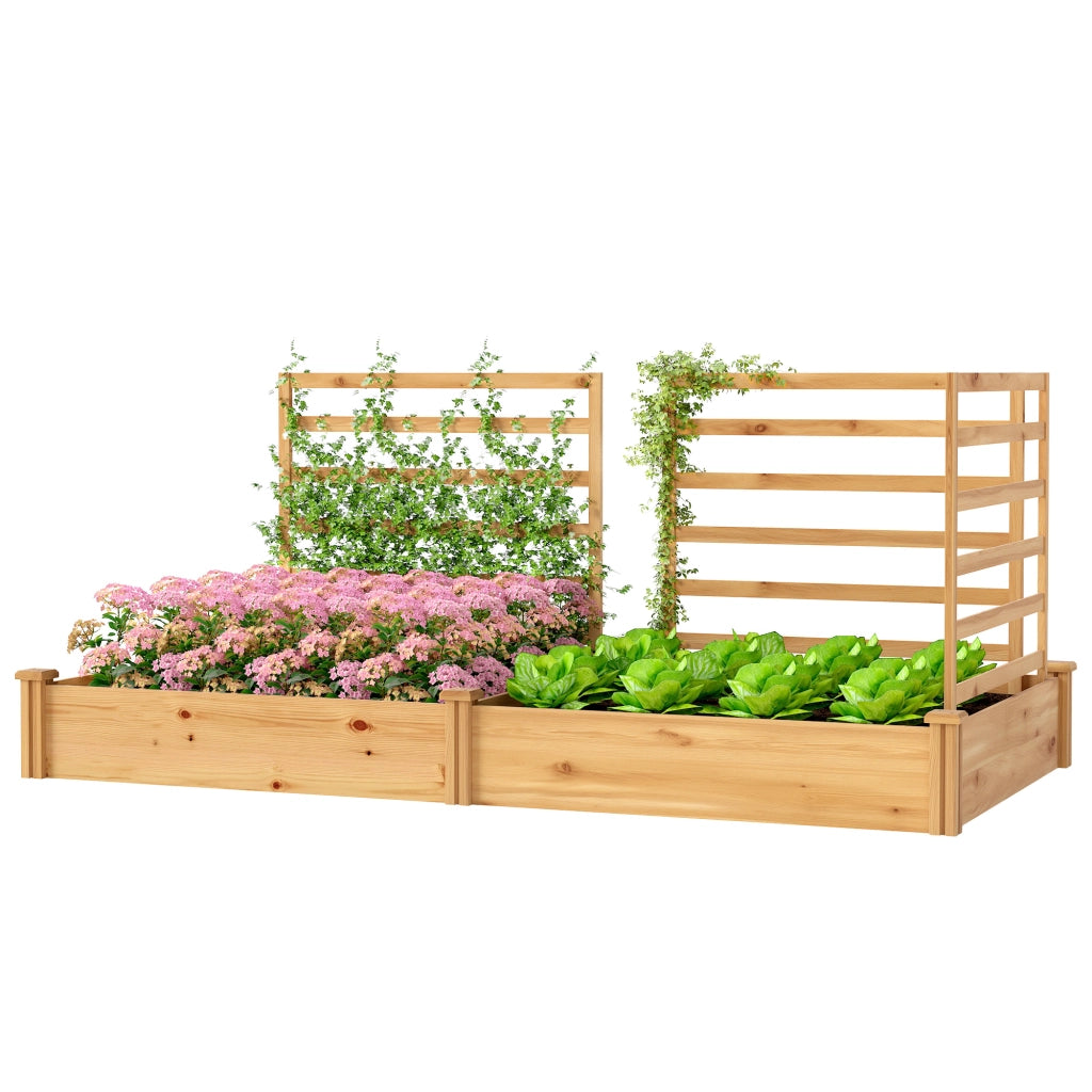 Hochbeet con Spalier in Legno ¨C zephmum ¨C 240x125x102 cm Naturholz