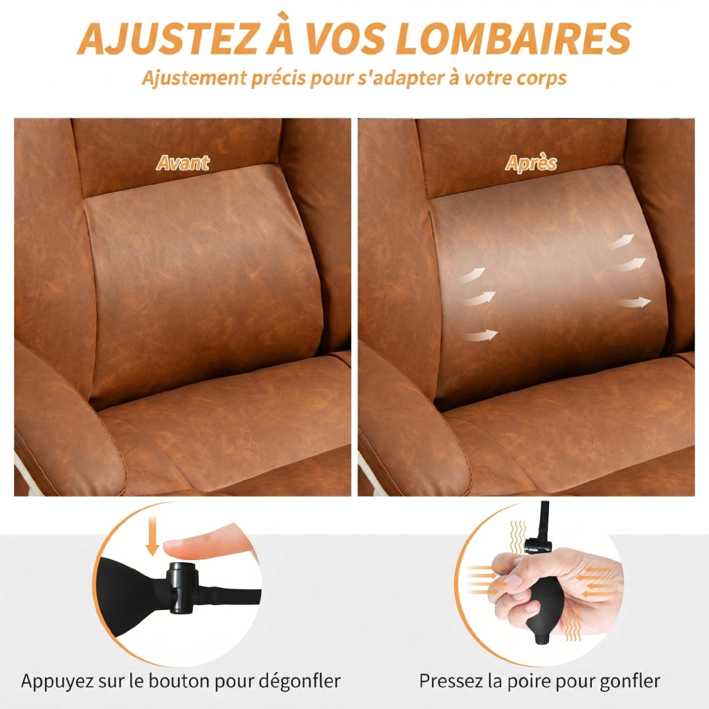 Sedia da ufficio ergonomica ¨C zephmum ¨C marrone