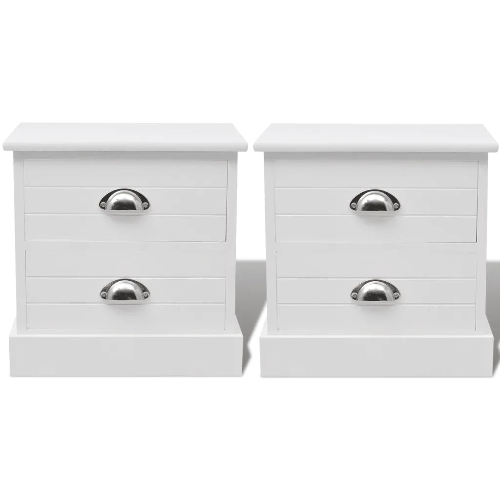 Comodini In Stile Francese 2 Pezzi Bianco 242887